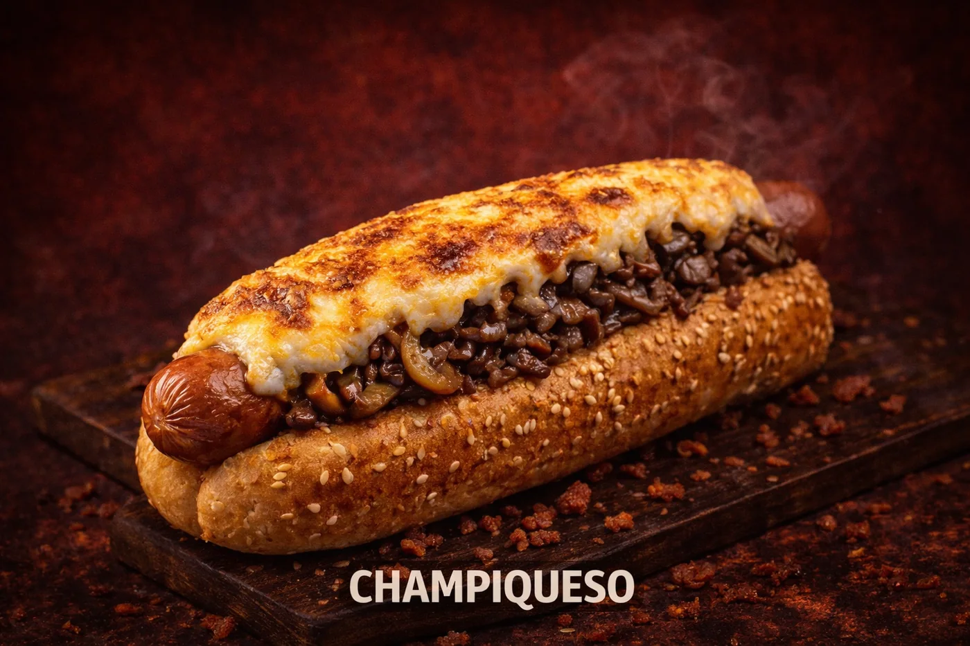 Hot dog jumbo champiqueso de Los Primos